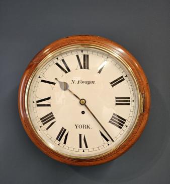 Late Victorian Mahogany Cased York Fusee Dial Clock - Image