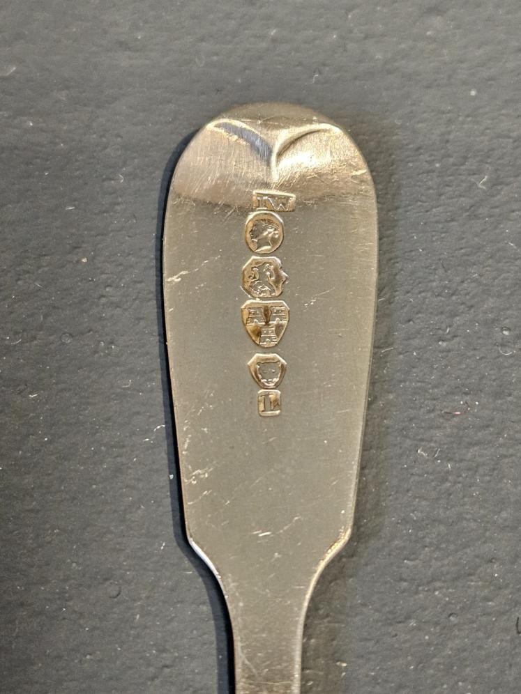 Set of Six Victorian Chester Silver Tea Spoons - Image 6