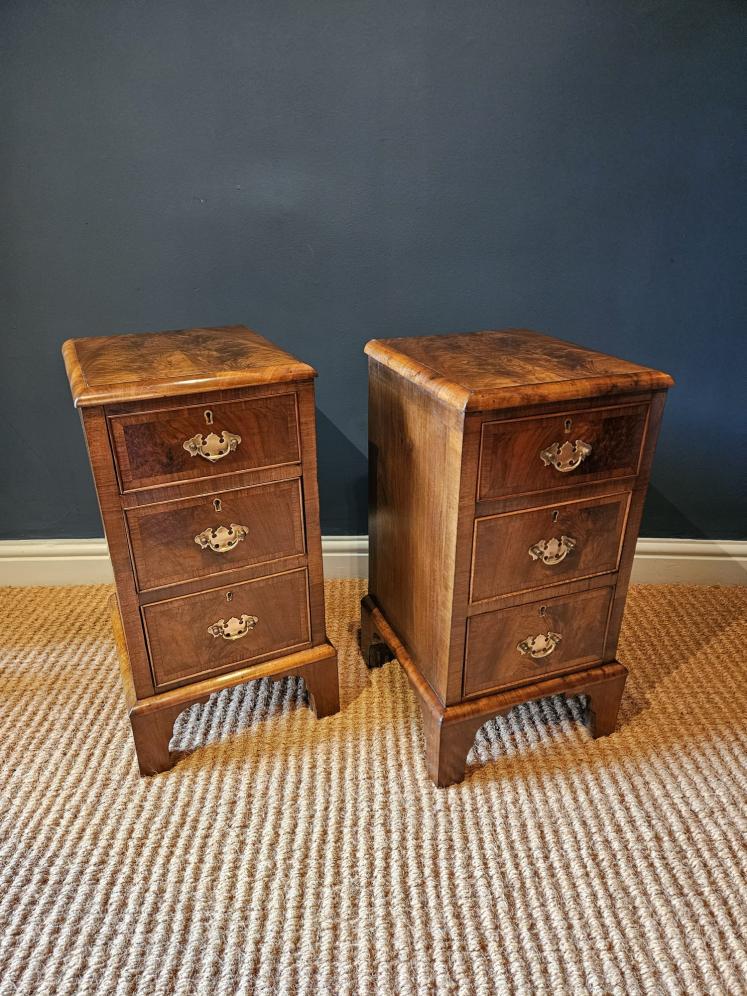 Matching Pair of Victorian Walnut Bedside Chests - Image 1