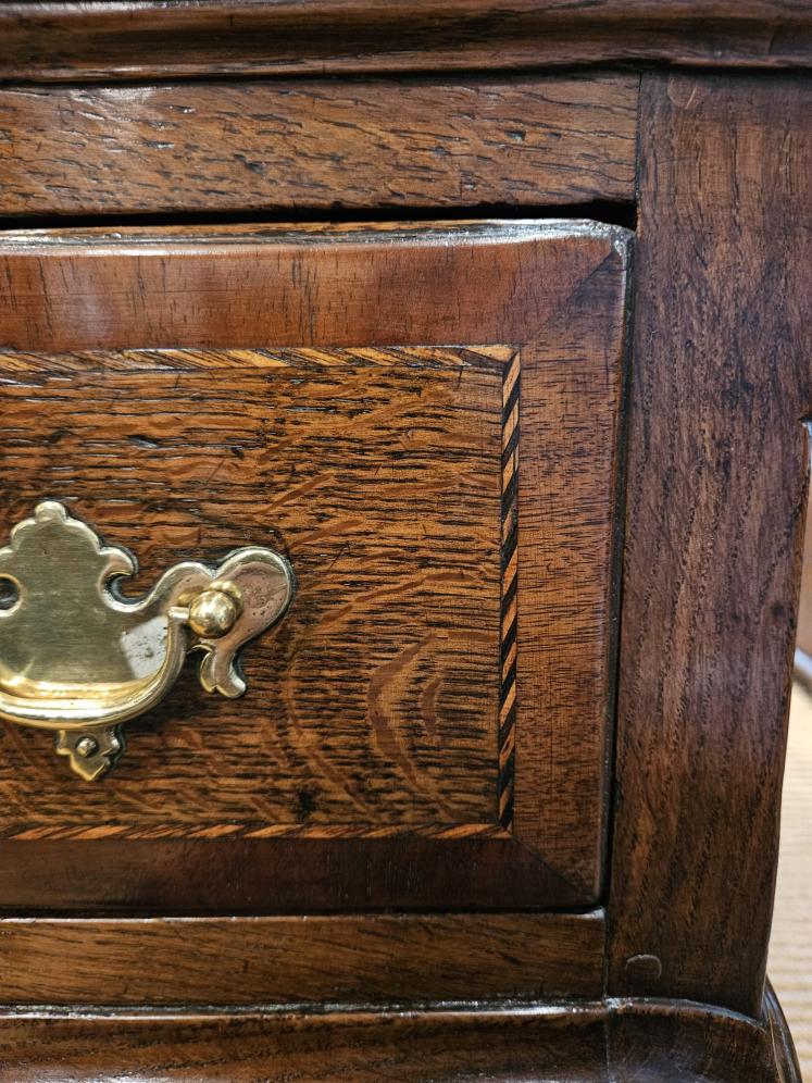 Stylish George II Oak Country House Three Drawer  - Image 7