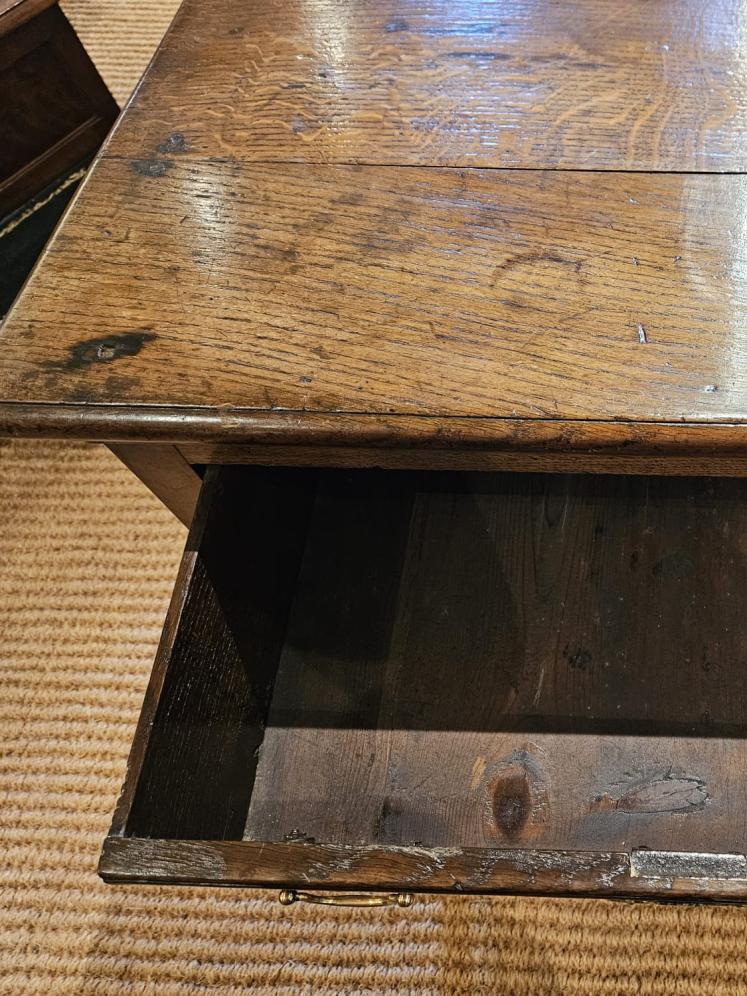Stylish George II Oak Country House Three Drawer  - Image 4