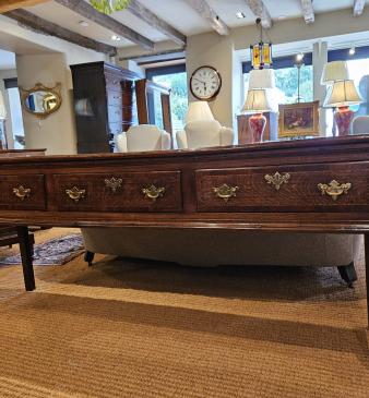 Stylish George II Oak Country House Three Drawer  - Image