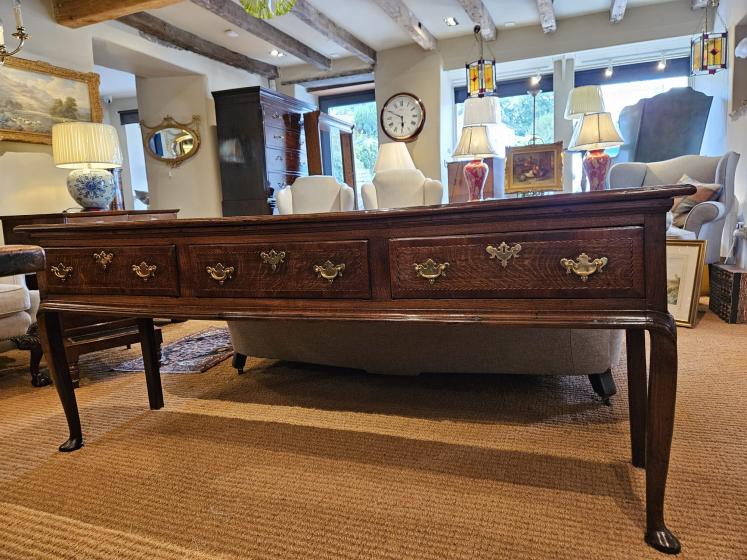 Stylish George II Oak Country House Three Drawer  - Image 1