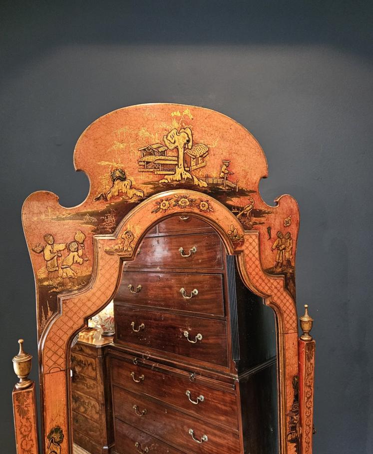 Superb Large 1920's Chinoiserie Cheval Mirror  - Image 8