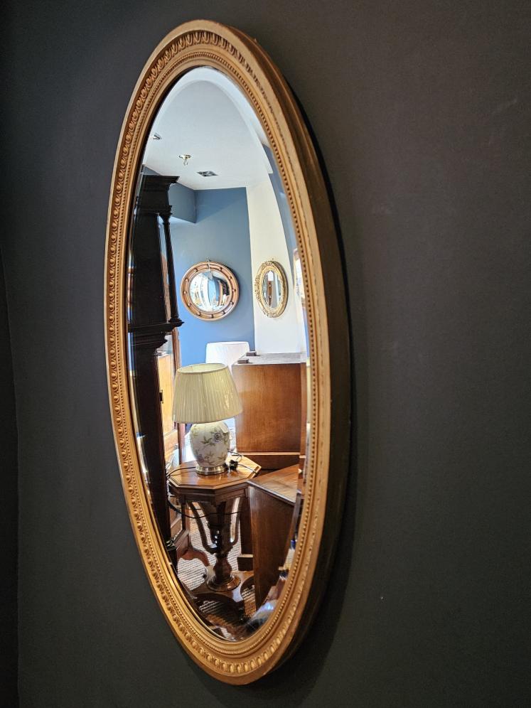 Victorian Oval Plaster Gilt Mirror - Image 4