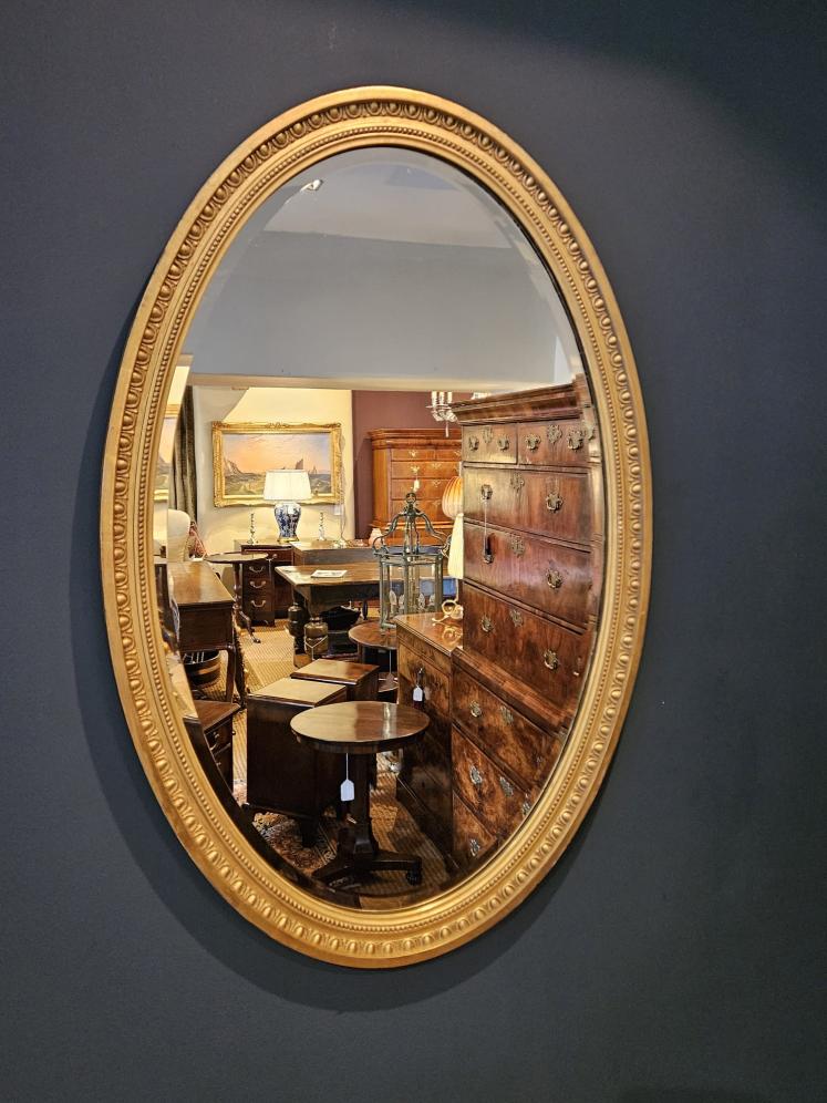 Victorian Oval Plaster Gilt Mirror - Image 2