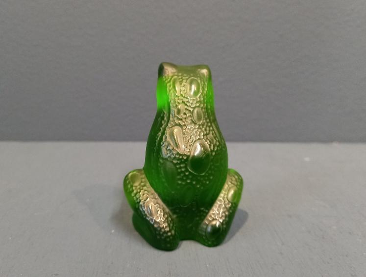 Lalique Dark Green Opalescent Frog - Image 5