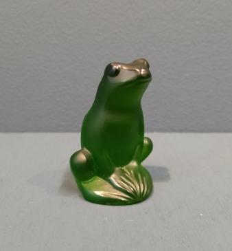 Lalique Dark Green Opalescent Frog