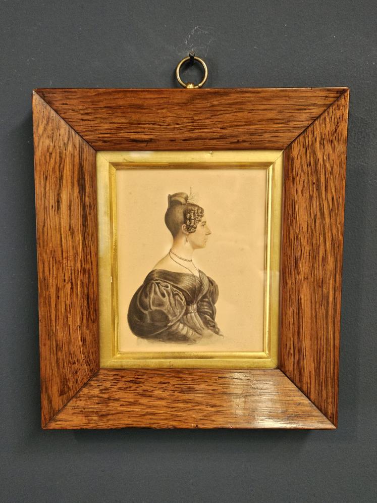 Pair of Early Victorian Rosewood Framed Miniature Portraits - Image 5