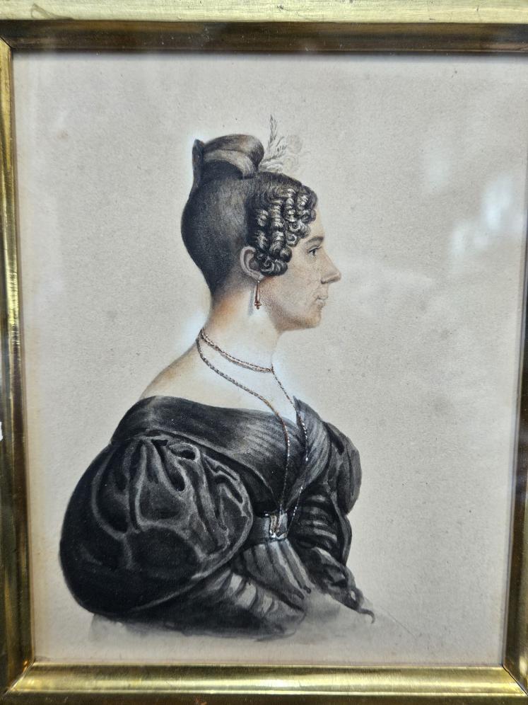 Pair of Early Victorian Rosewood Framed Miniature Portraits - Image 2