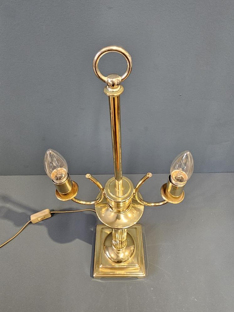 Edwardian Brass Two Arm Table Lamp - Image 8