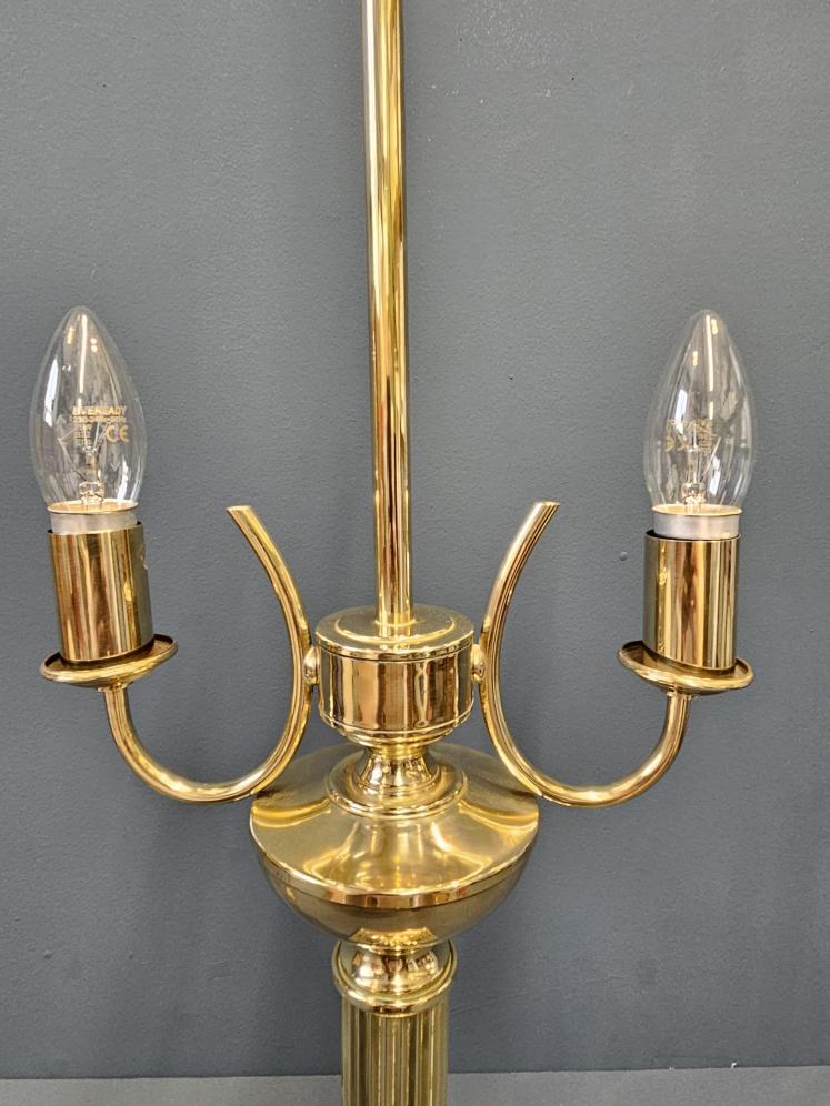 Edwardian Brass Two Arm Table Lamp - Image 6
