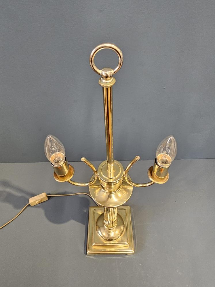 Edwardian Brass Two Arm Table Lamp - Image 4