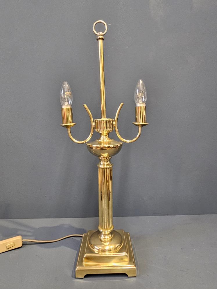 Edwardian Brass Two Arm Table Lamp - Image 1