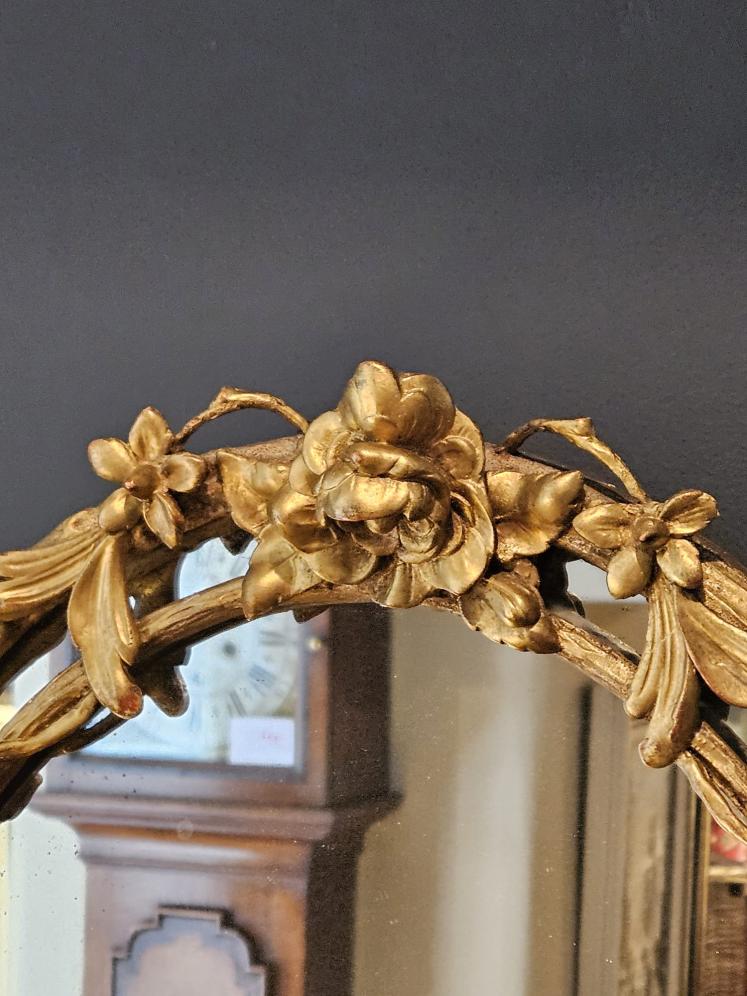 Victorian Timber Gilt Rose Vine Mirror - Image 6