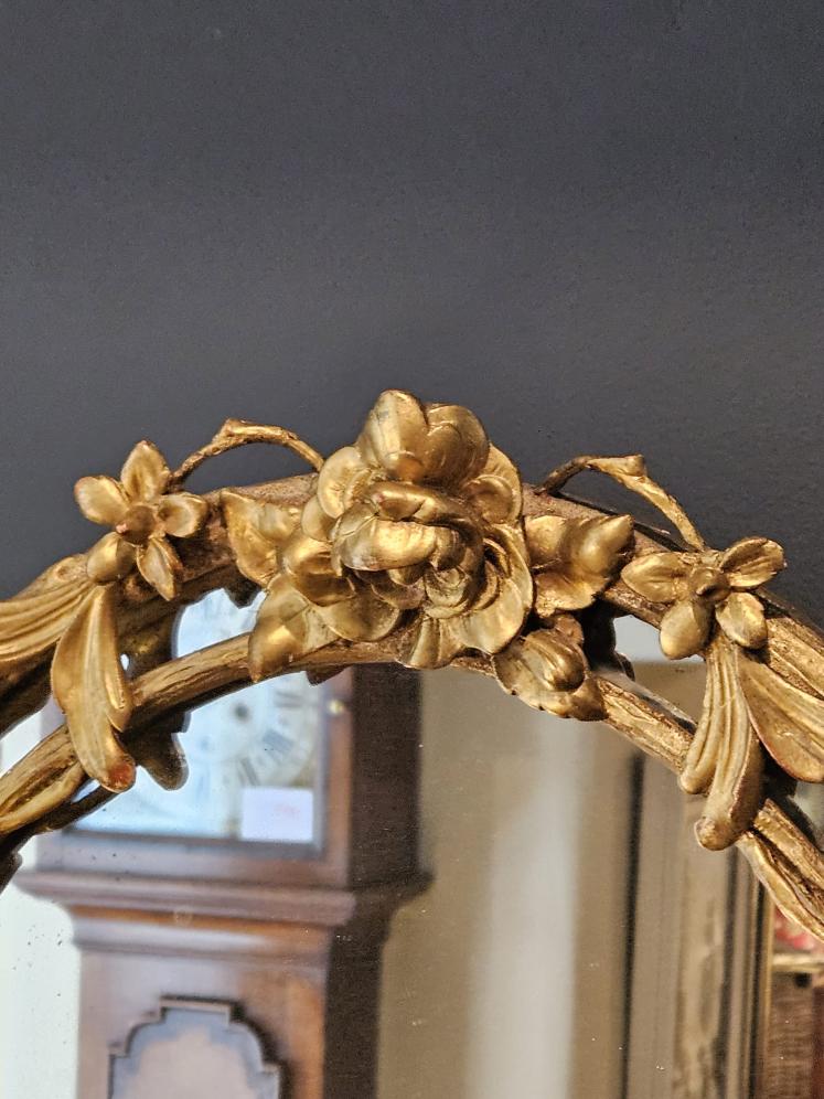 Victorian Timber Gilt Rose Vine Mirror - Image 4
