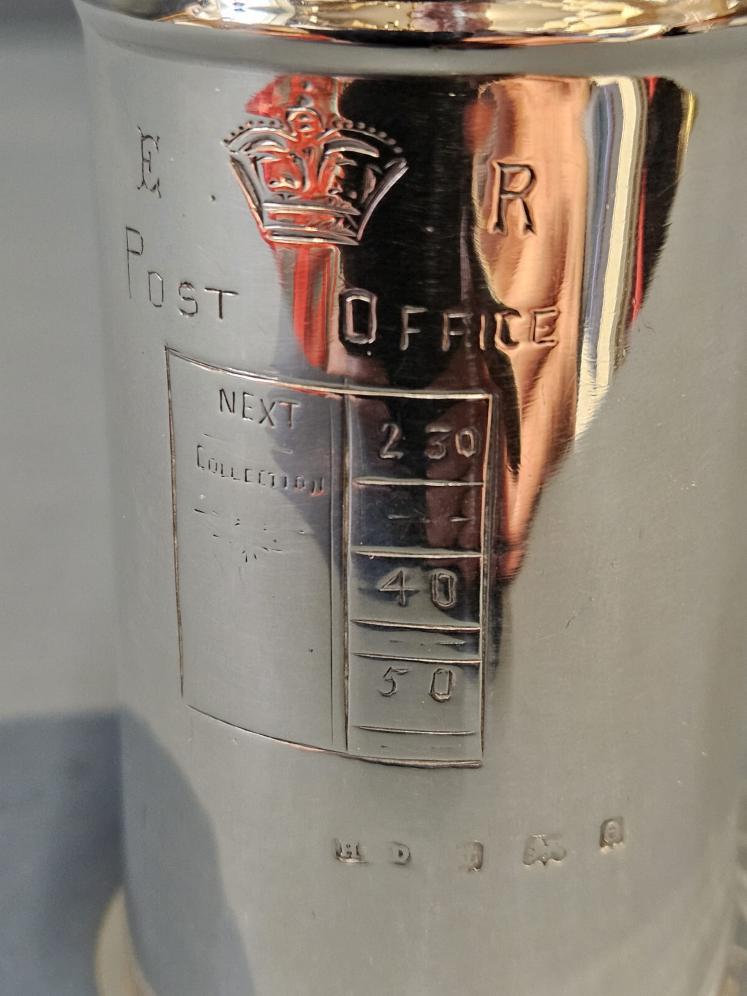 Rear Edwardian Silver Post Box Money Box - Image 9