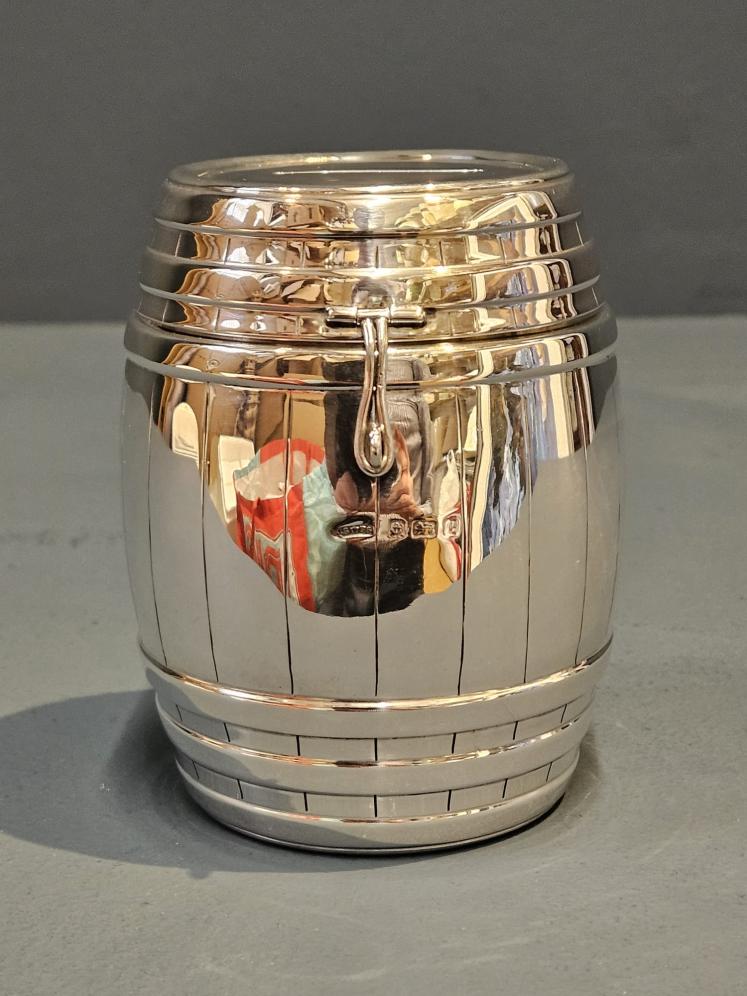 Large Edwardian Silver Barrel Money Box - Image 3