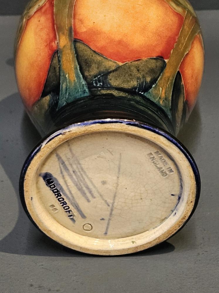 Moorcroft Eventide Vase with Pewter Rim - Image 8