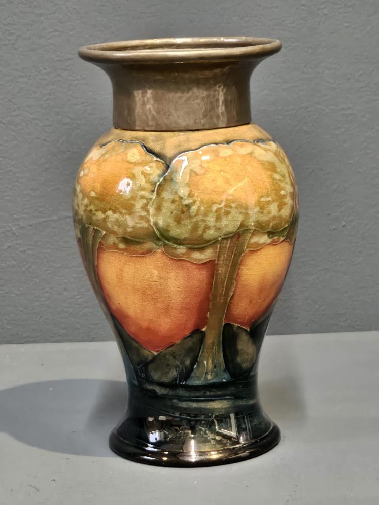 Moorcroft Eventide Vase with Pewter Rim - Image 7