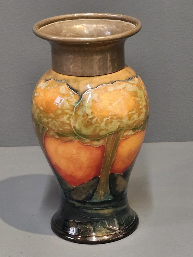 Moorcroft Eventide Vase with Pewter Rim - Image 5