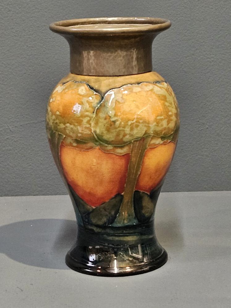Moorcroft Eventide Vase with Pewter Rim - Image 1