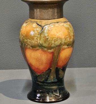Moorcroft Eventide Vase with Pewter Rim - Image