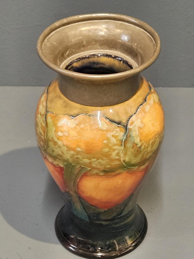 Moorcroft Eventide Vase with Pewter Rim - Image 2
