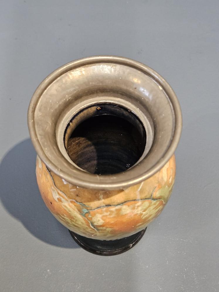 Moorcroft Eventide Vase with Pewter Rim - Image 3