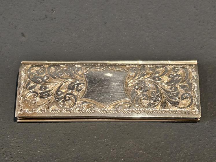 Victorian Engraved Silver Triple Stamp Case - Image 8