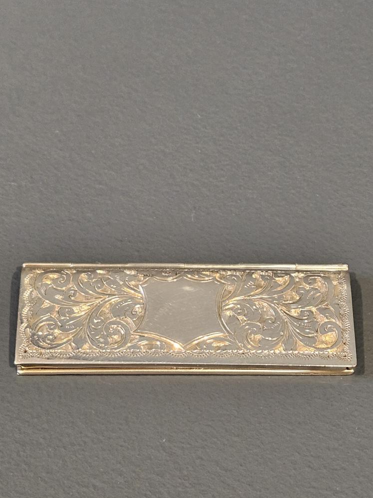 Victorian Engraved Silver Triple Stamp Case - Image 1