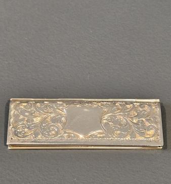 Victorian Engraved Silver Triple Stamp Case