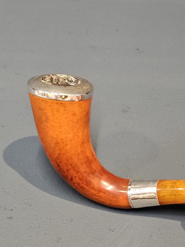 Edwardian Blumfeld's Briar Silver Mounted Pipe and Case - Image 6