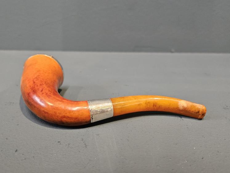 Edwardian Blumfeld's Briar Silver Mounted Pipe and Case - Image 5