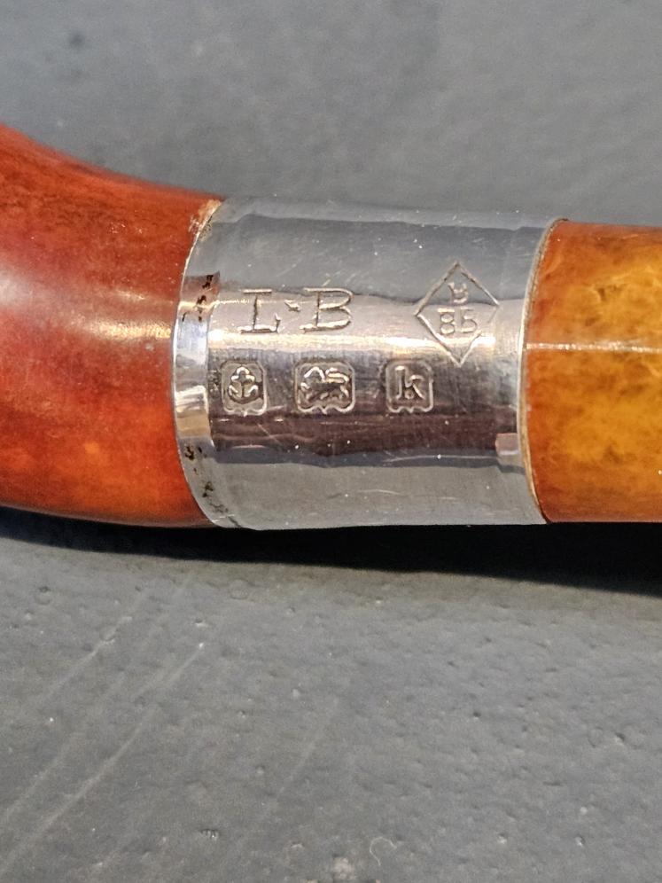 Edwardian Blumfeld's Briar Silver Mounted Pipe and Case - Image 4
