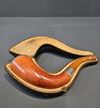 Edwardian Blumfeld's Briar Silver Mounted Pipe and Case - Image