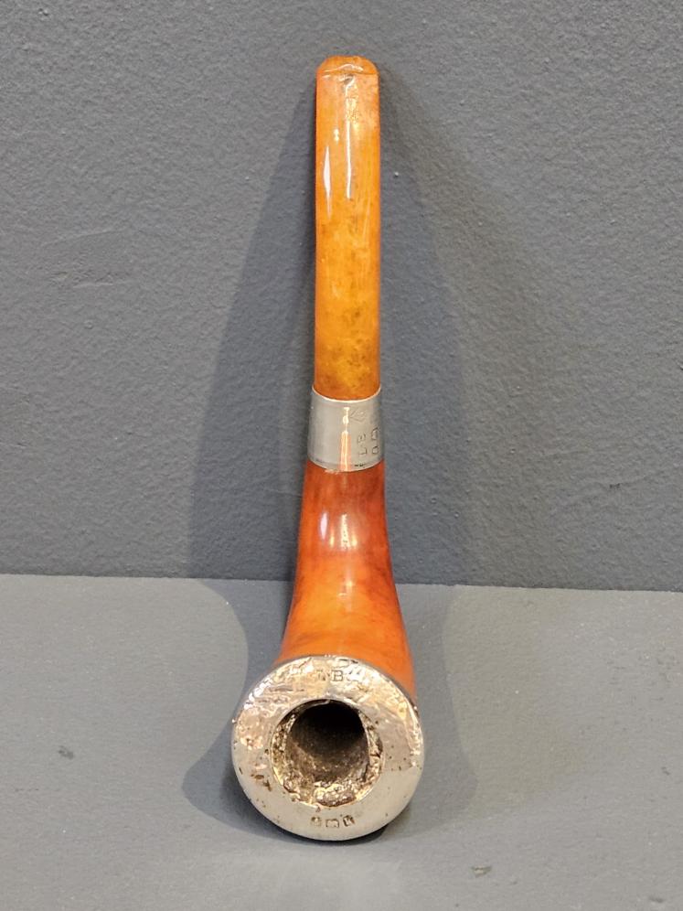 Edwardian Blumfeld's Briar Silver Mounted Pipe and Case - Image 2