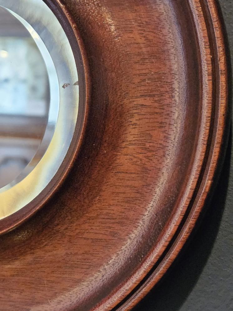 Small Victorian Circular Mahogany Framed Mirror  - Image 3