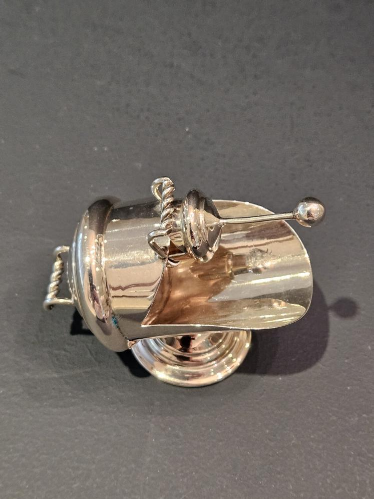 Edwardian Silver Miniature Coal Scuttle Salt Cellar - Image 7