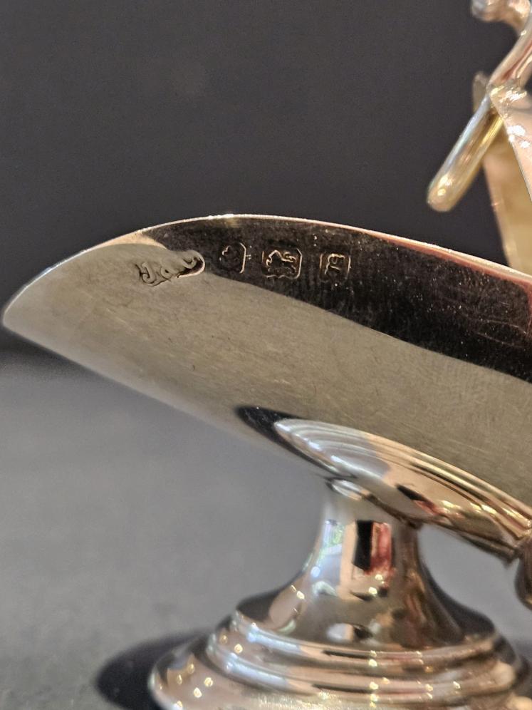 Edwardian Silver Miniature Coal Scuttle Salt Cellar - Image 6