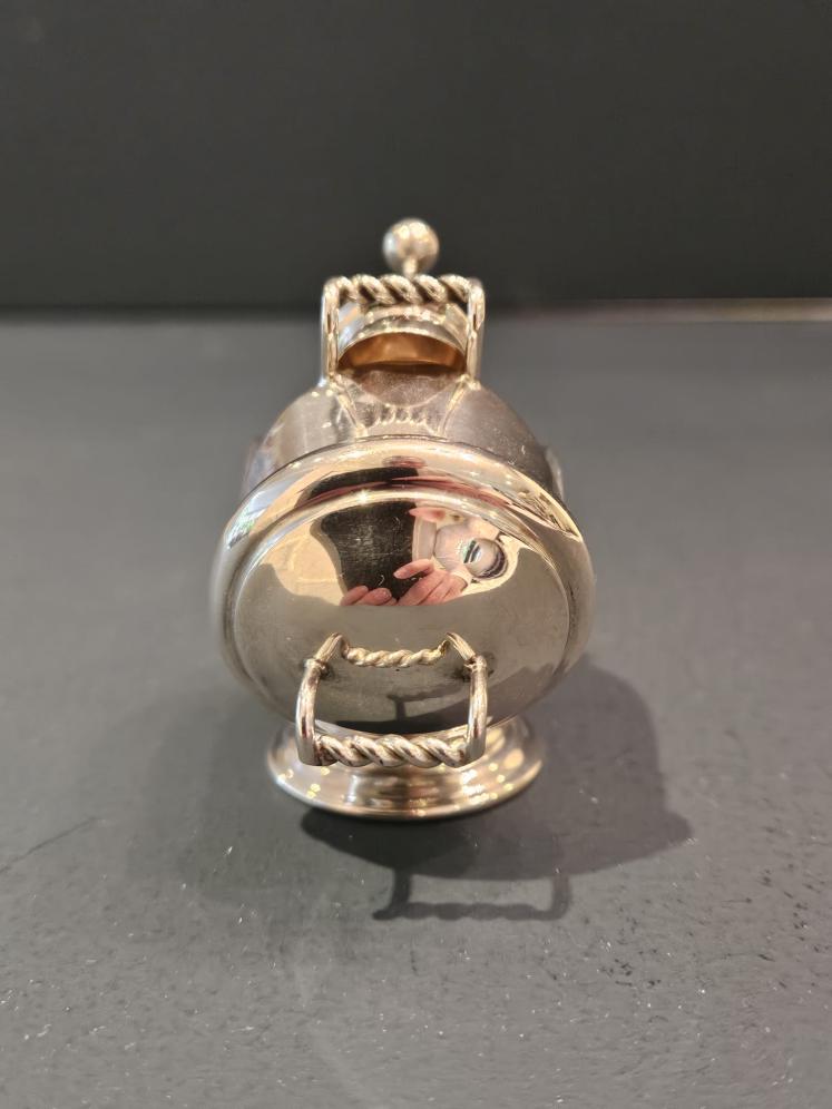 Edwardian Silver Miniature Coal Scuttle Salt Cellar - Image 3