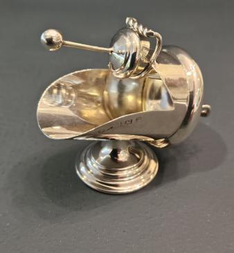 Edwardian Silver Miniature Coal Scuttle Salt Cellar