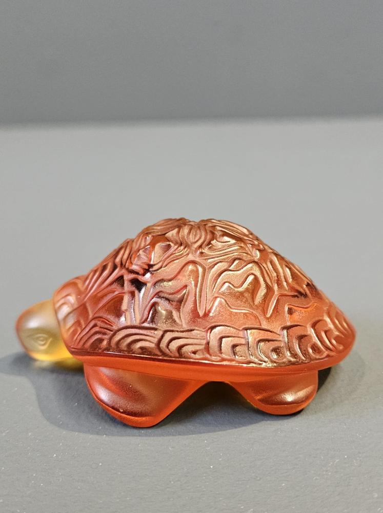 Small Lalique Amber Glass Turtle - Image 4