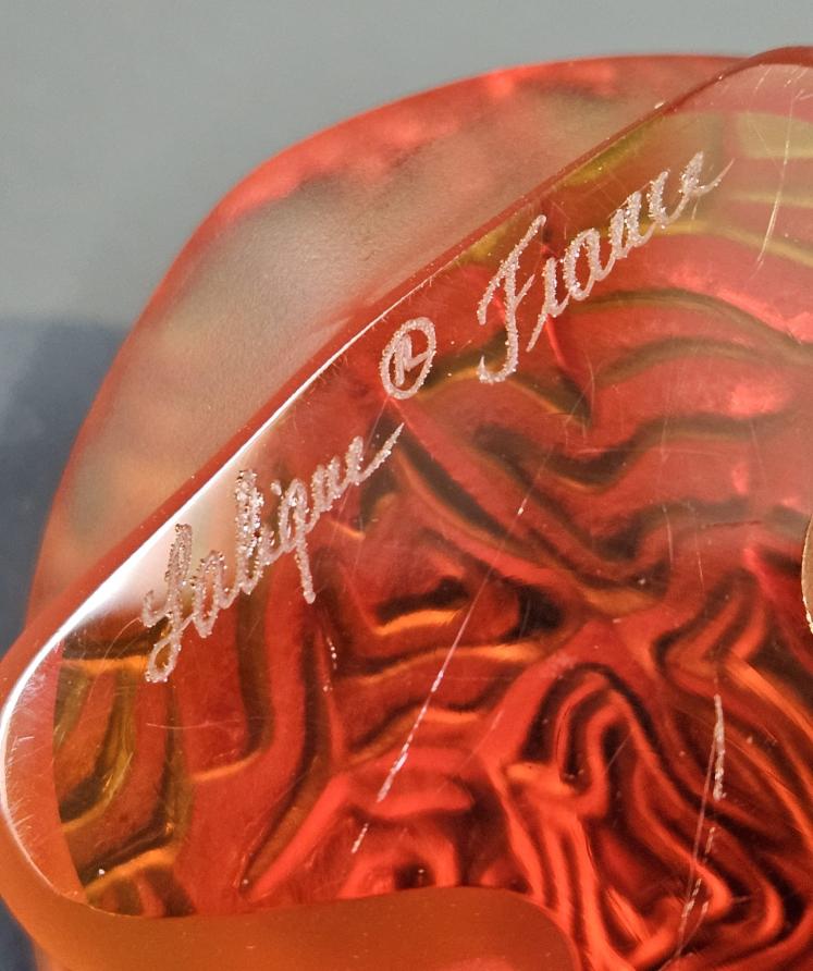 Small Lalique Amber Glass Turtle - Image 2