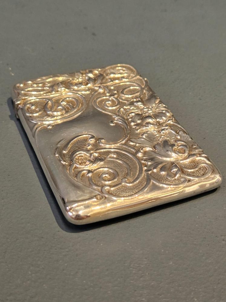Edwardian Art Nouveau Silver Card Case  - Image 4