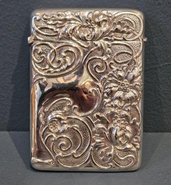 Edwardian Art Nouveau Silver Card Case 