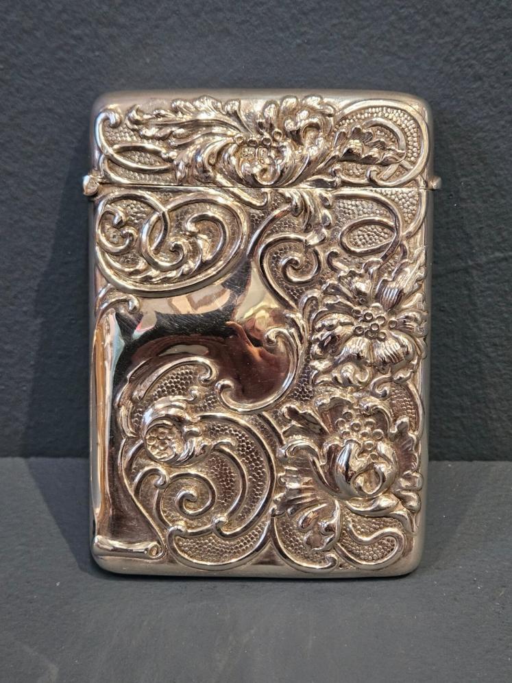 Edwardian Art Nouveau Silver Card Case  - Image 1