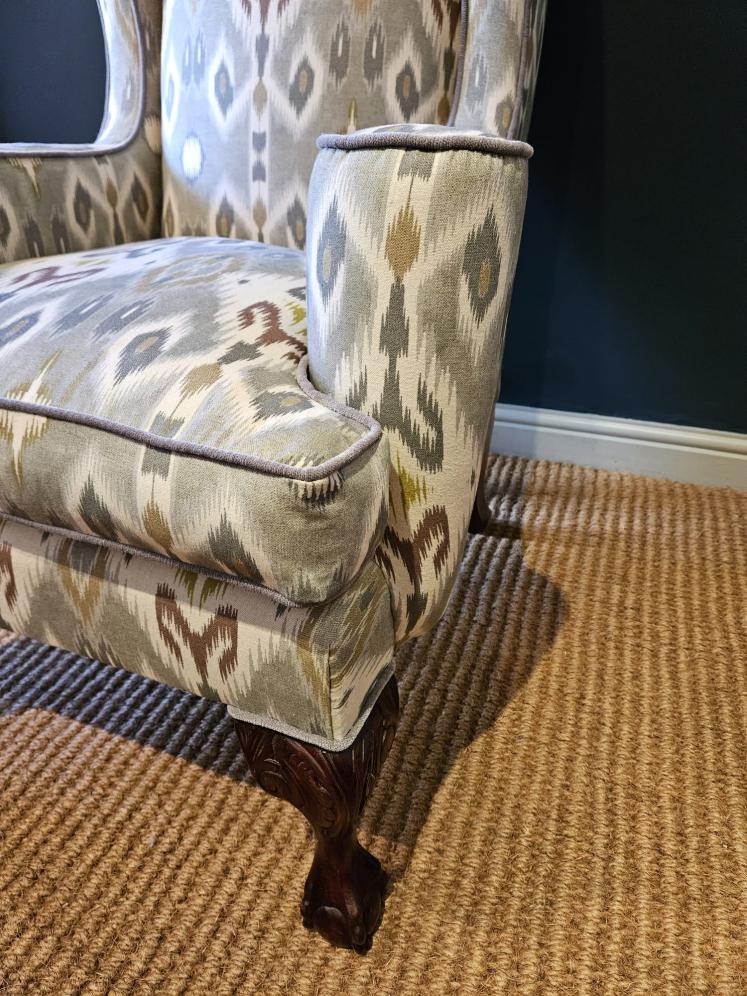 Edwardian Wing Back Arm Chair  - Image 4