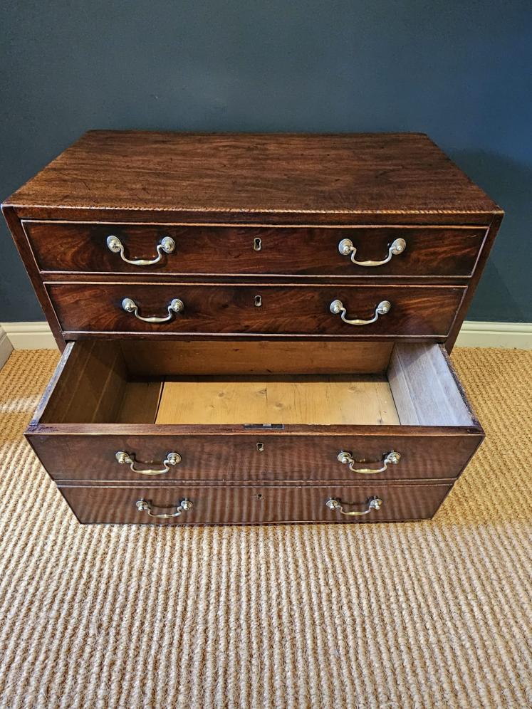 George III Mahogany Chest With Double Depth Bottom Drawer  - Image 8