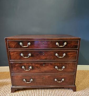 George III Mahogany Chest With Double Depth Bottom Drawer  - Image